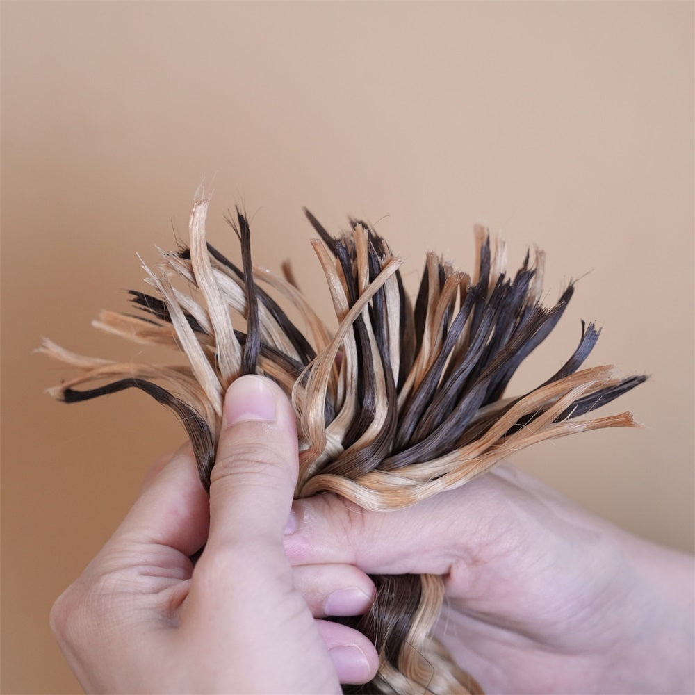 Pre-divided Braiding Hair 4/27 Colored Deep Wave Braiding Hair Bulk Human Hair