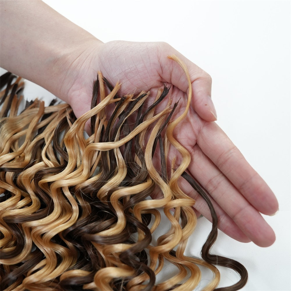 Pre-divided Braiding Hair 4/27 Colored Deep Wave Braiding Hair Bulk Human Hair