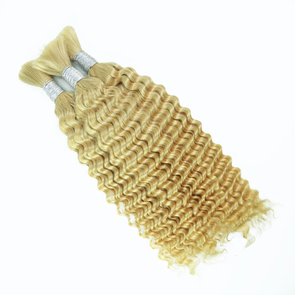 Braiding Hair 613 Colored Deep Wave Bulk Human Hair for Braiding