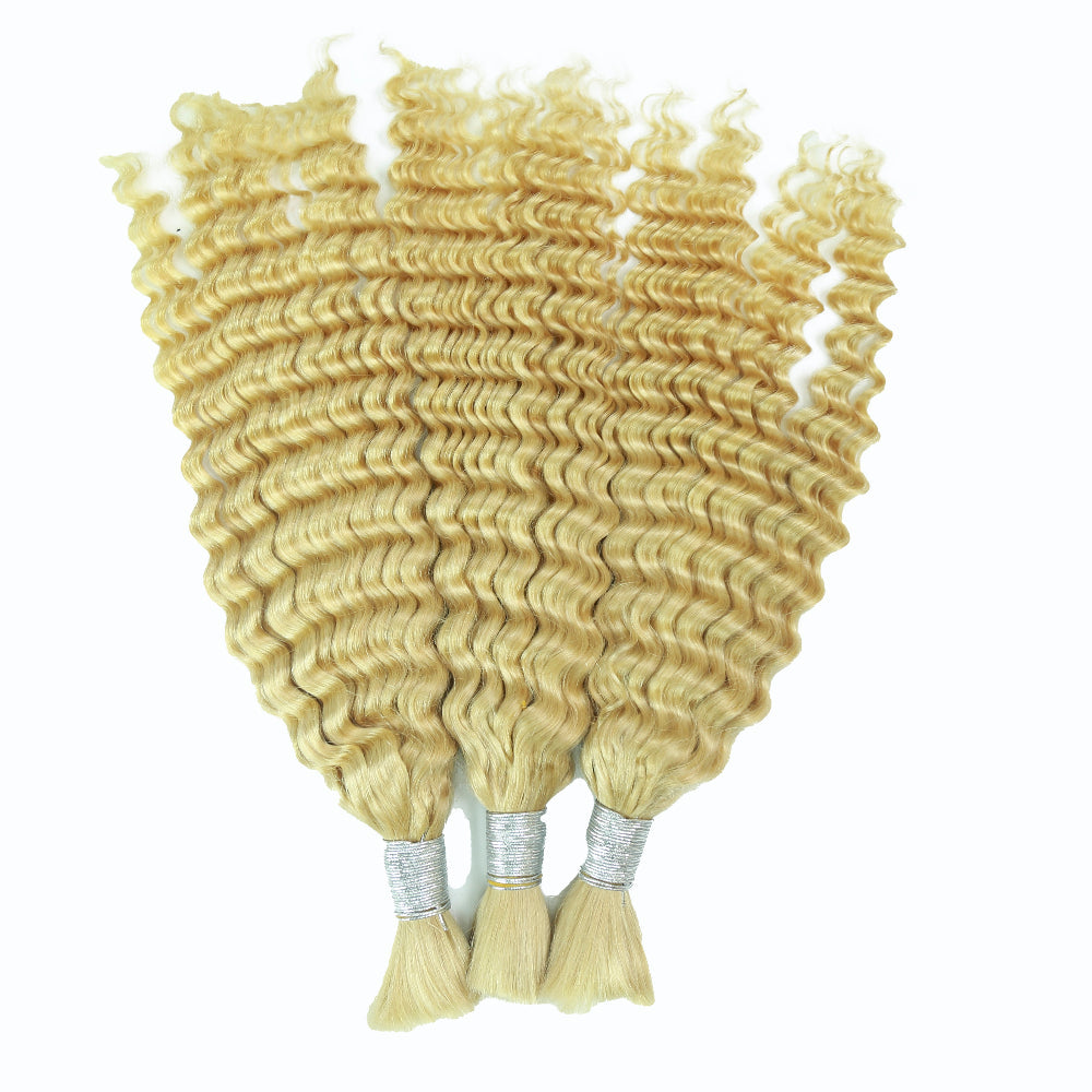 Braiding Hair 613 Colored Deep Wave Bulk Human Hair for Braiding