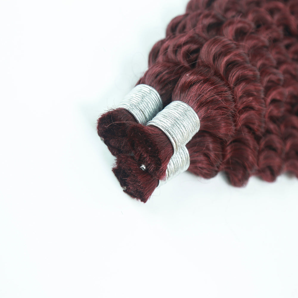 Braiding Hair 99j Colored Deep Wave Bulk Human Hair for Braiding