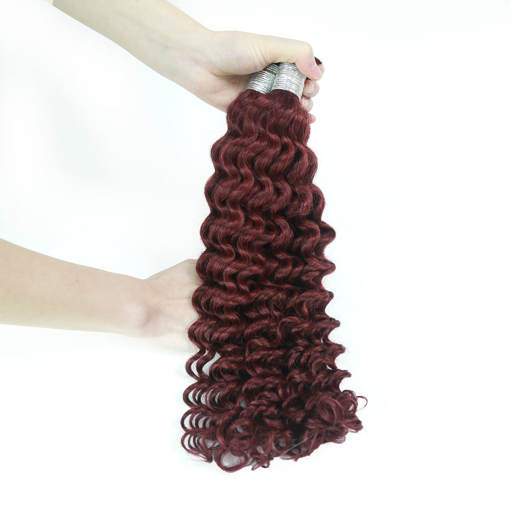Braiding Hair 99j Colored Deep Wave Bulk Human Hair for Braiding