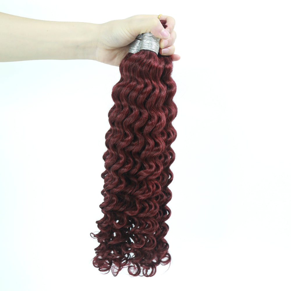 Braiding Hair 99j Colored Deep Wave Bulk Human Hair for Braiding