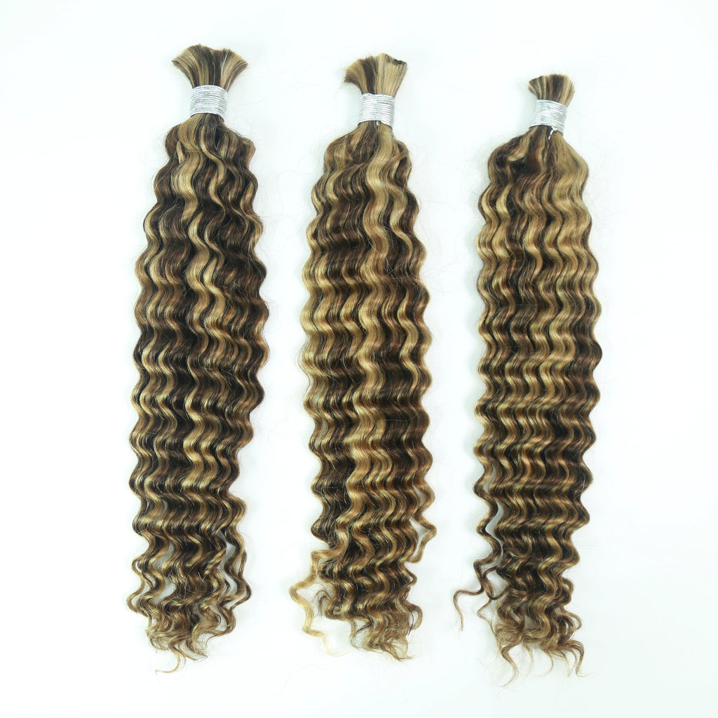 Braiding Hair 4-27 Colored Deep Wave Braiding Hair Bulk Human Hair