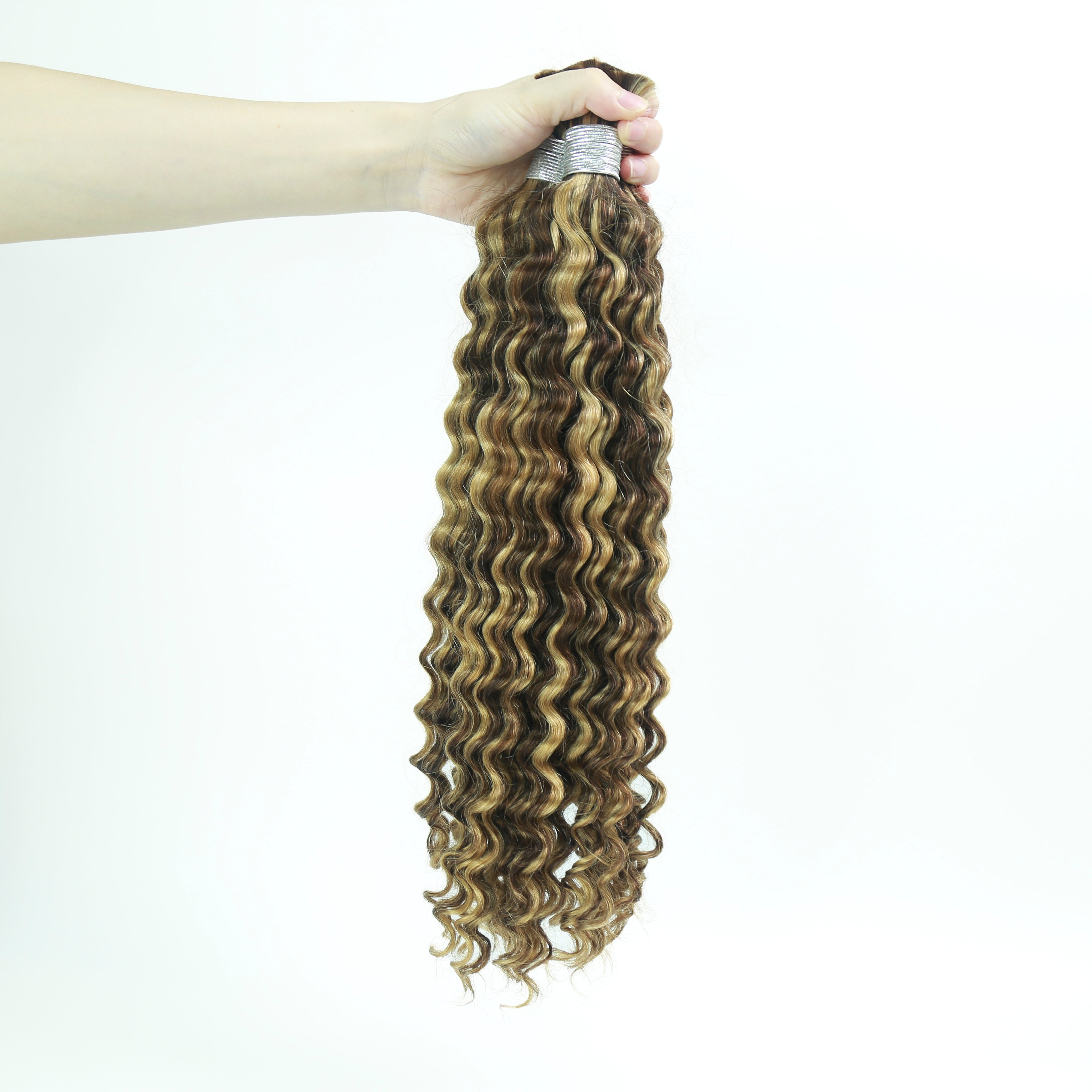 Braiding Hair 4-27 Colored Deep Wave Braiding Hair Bulk Human Hair