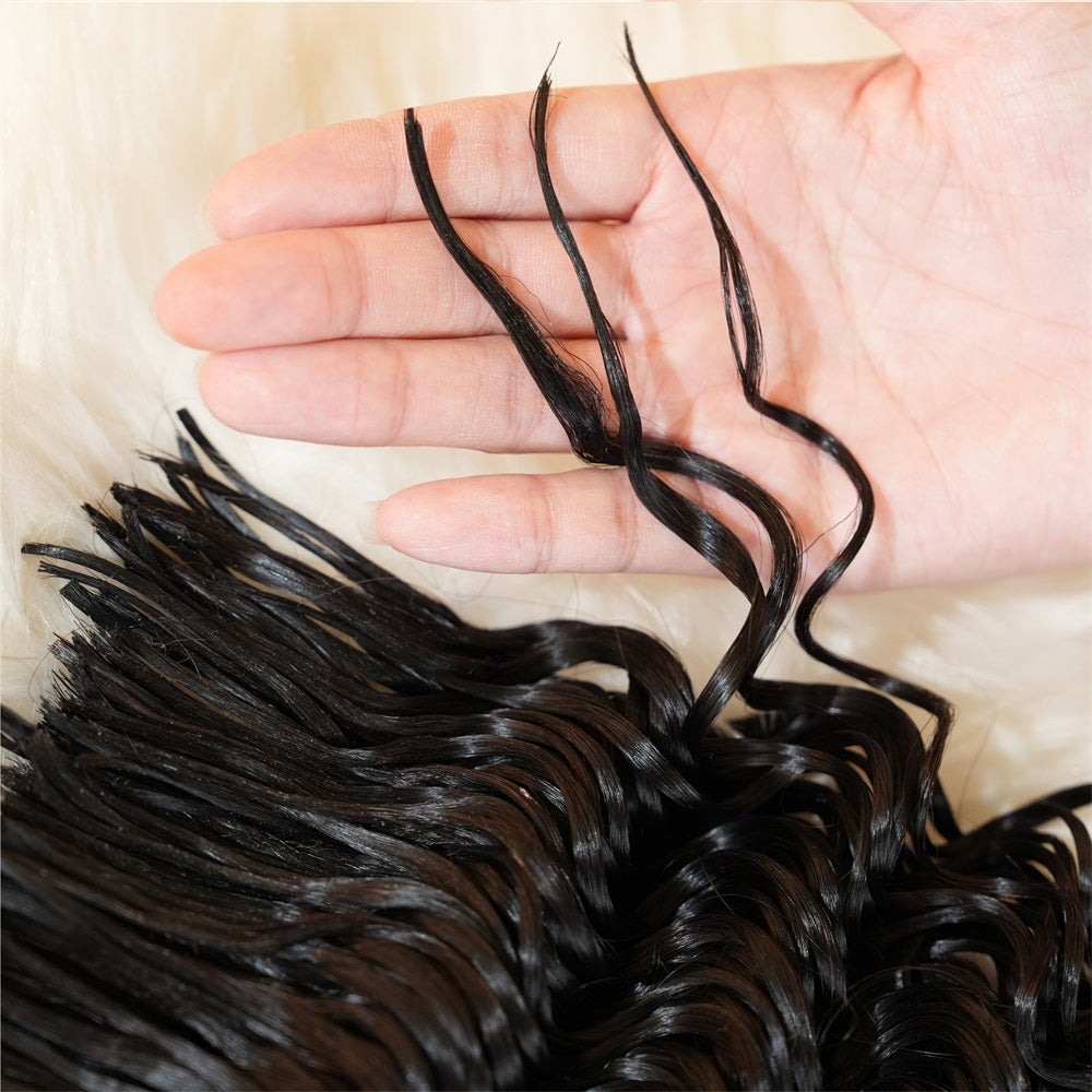 Pre-divided Braiding Hair 3 Bundles Deep Wave Bulk Human Hair