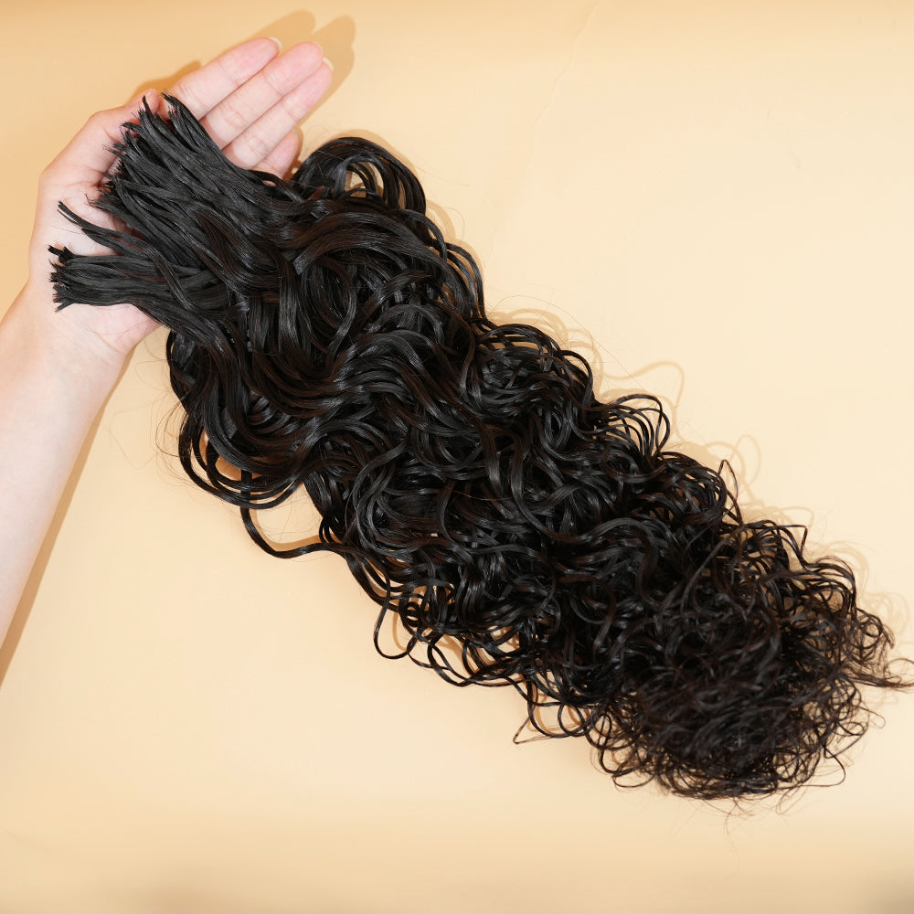 Pre-divided Braiding Hair 3 Bundles Water Wave Braiding Hair Bulk Human Hair