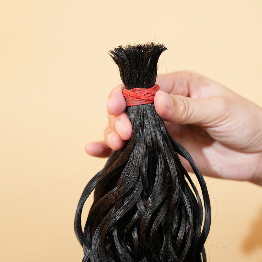 Pre-divided Braiding Hair 3 Bundles Water Wave Braiding Hair Bulk Human Hair