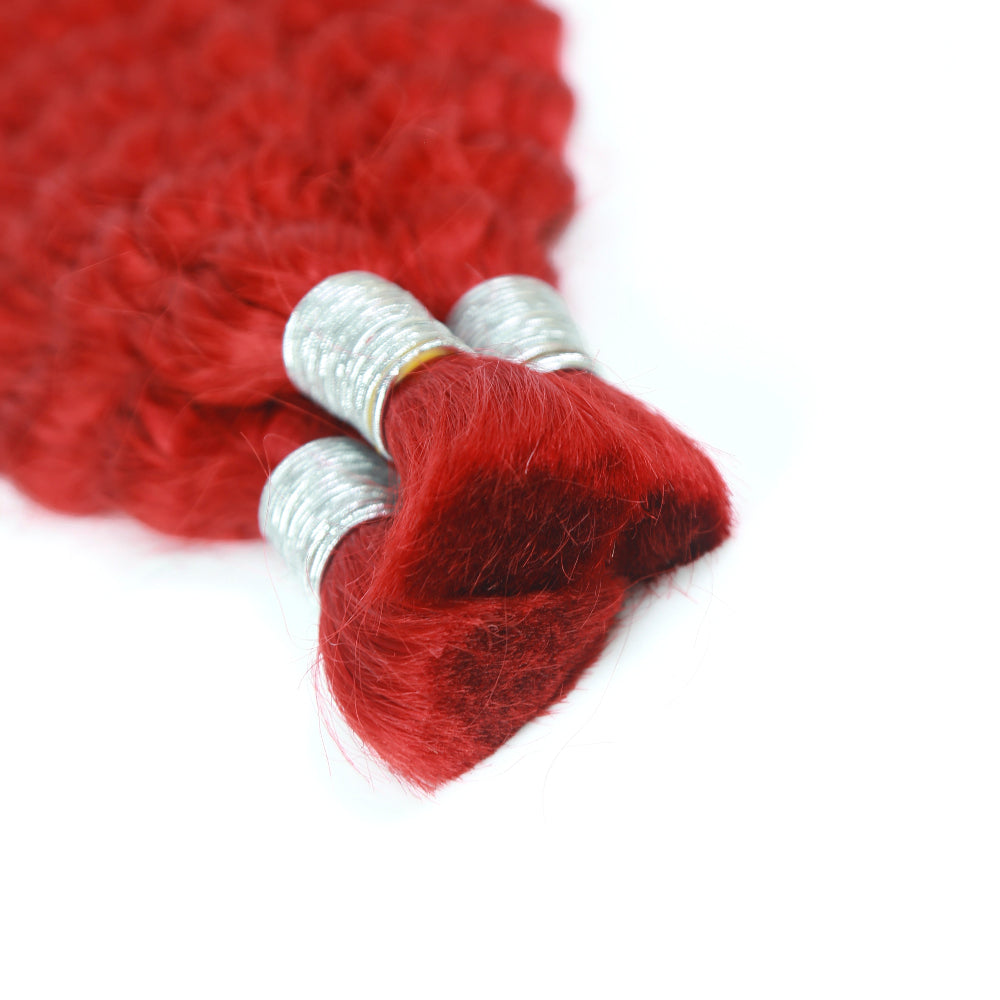 Braiding Hair Red Colored Deep Wave Bulk Human Hair for Braiding